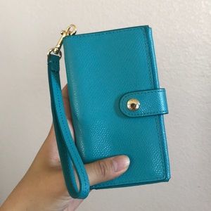 Coach turquoise wristlet